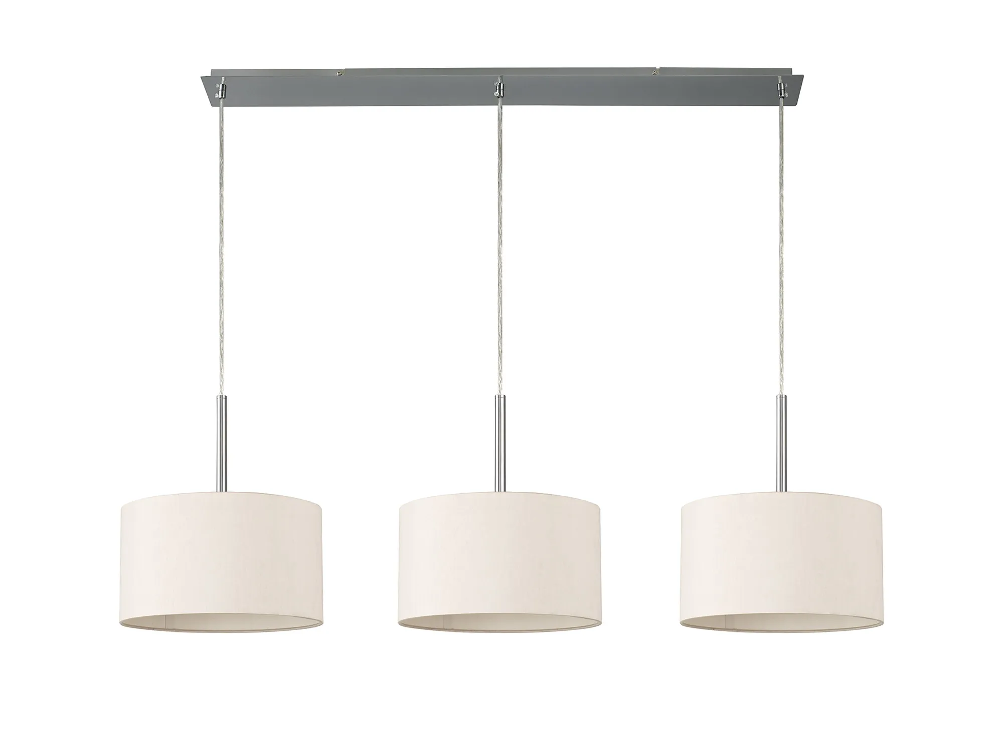 Baymont 30cm Shade 3 Light Pendant Polished Chrome, Nude Beige/Moonlight DK0554  Deco Baymont CH NU